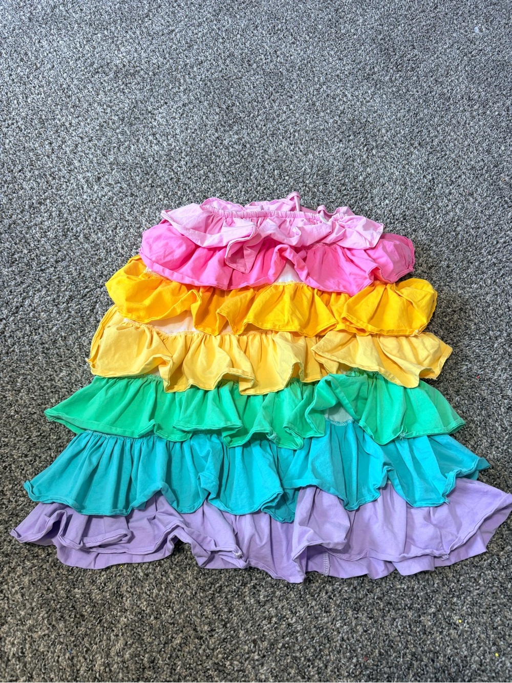 Trendy boutique Rainbow Tiered Ruffle Skirt - Pink, Yellow, Green, Blue, Purple